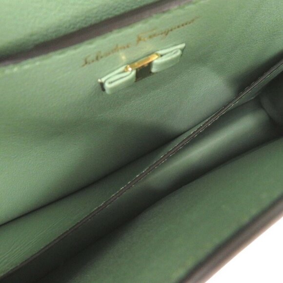 SALVATORE FERRAGAMO Green Leather Shoulder Bag - Picture 7 of 10